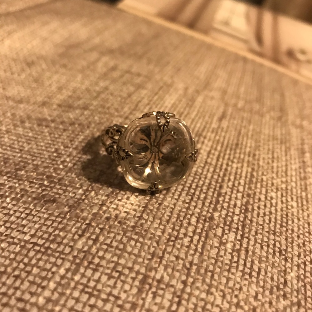 Rare Silpada Sterling Silver Crystal Filigree Ring